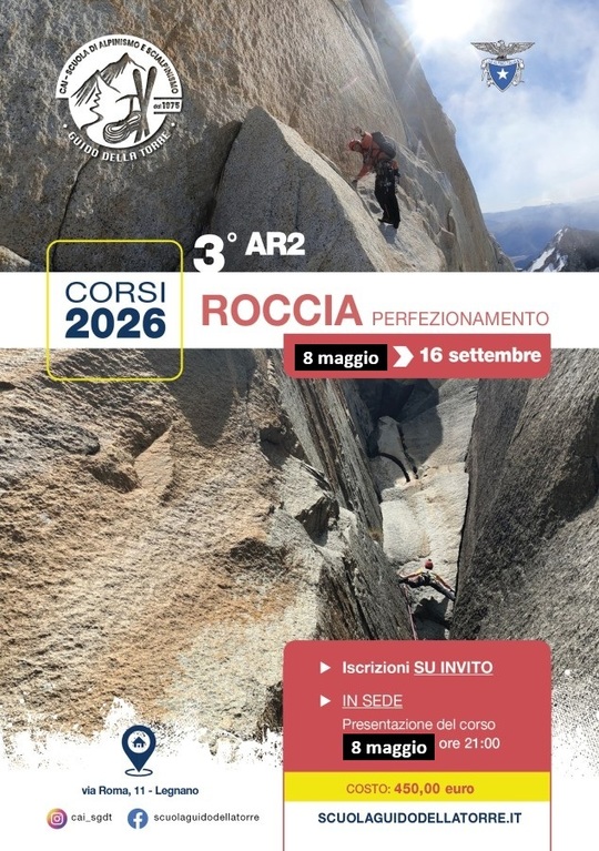 16 Marzo 2026 - Modifica date iniziali corso Corso Roccia Perfezionamento (AR2)