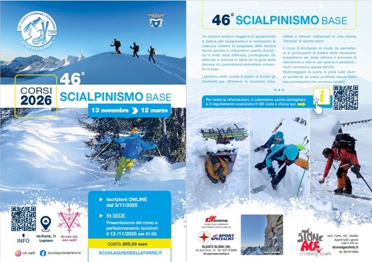 3 Novembre 2025 - Apertura iscrizioni Corso Base di Scialpinismo